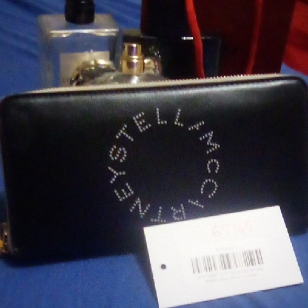 Stella McCartney Black Leather Wallet In E.U.C